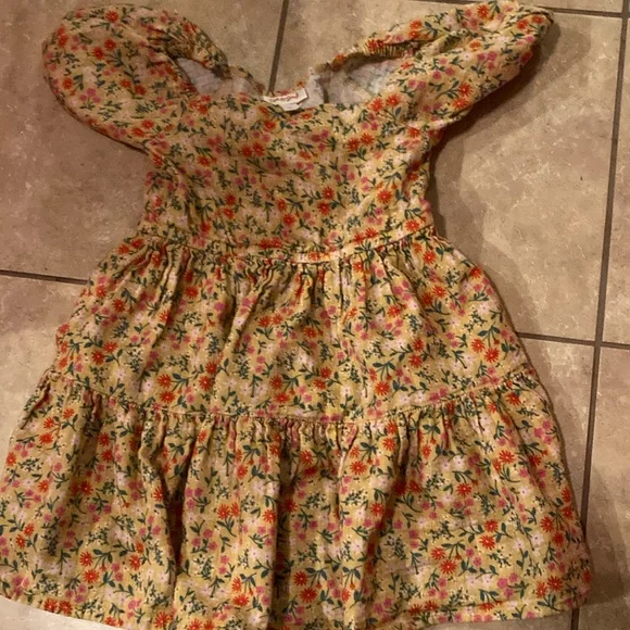 Cat & Jack Orange Red Puff Sleeve Sundress - Picture 2 of 6